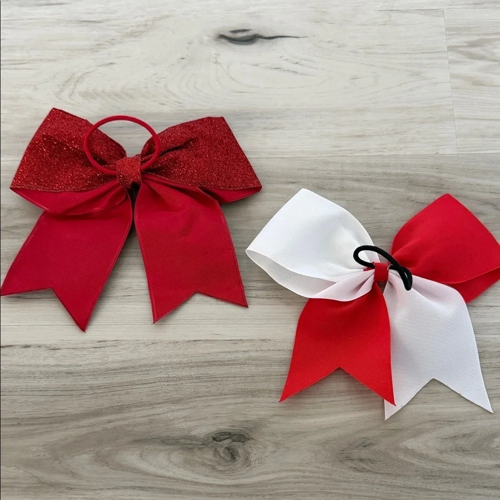 NWOT Red and White Hair Bows